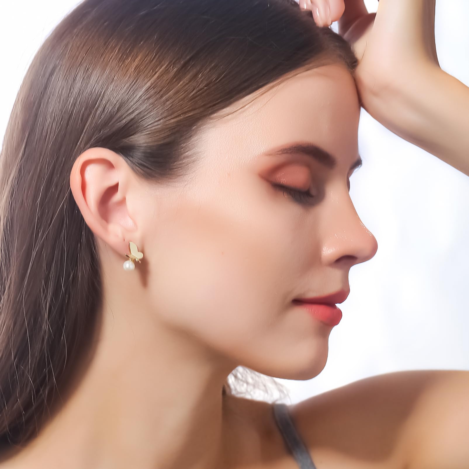 ToHeart 14K Butterfly Earrings for Womens Lightweight Minimalist Gold Butterfly Earrings for Womens Handpicked Gifts Bff Birthday - Image 4