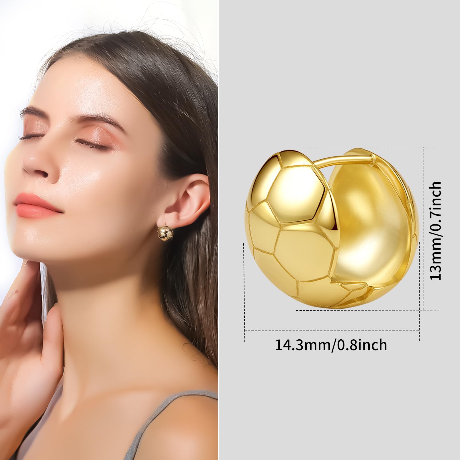 ToHeart 14k Gold Hoop Earrings for Womens Hoop Earrings - Image 3