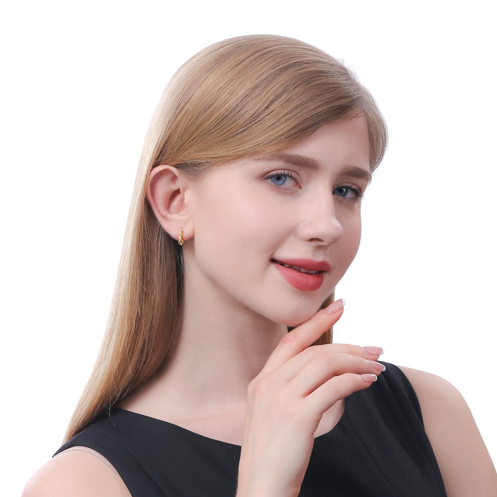 ToHeart 14k Gold Hoop Earrings for Womens Hoop Earrings Gold Plated - Image 5