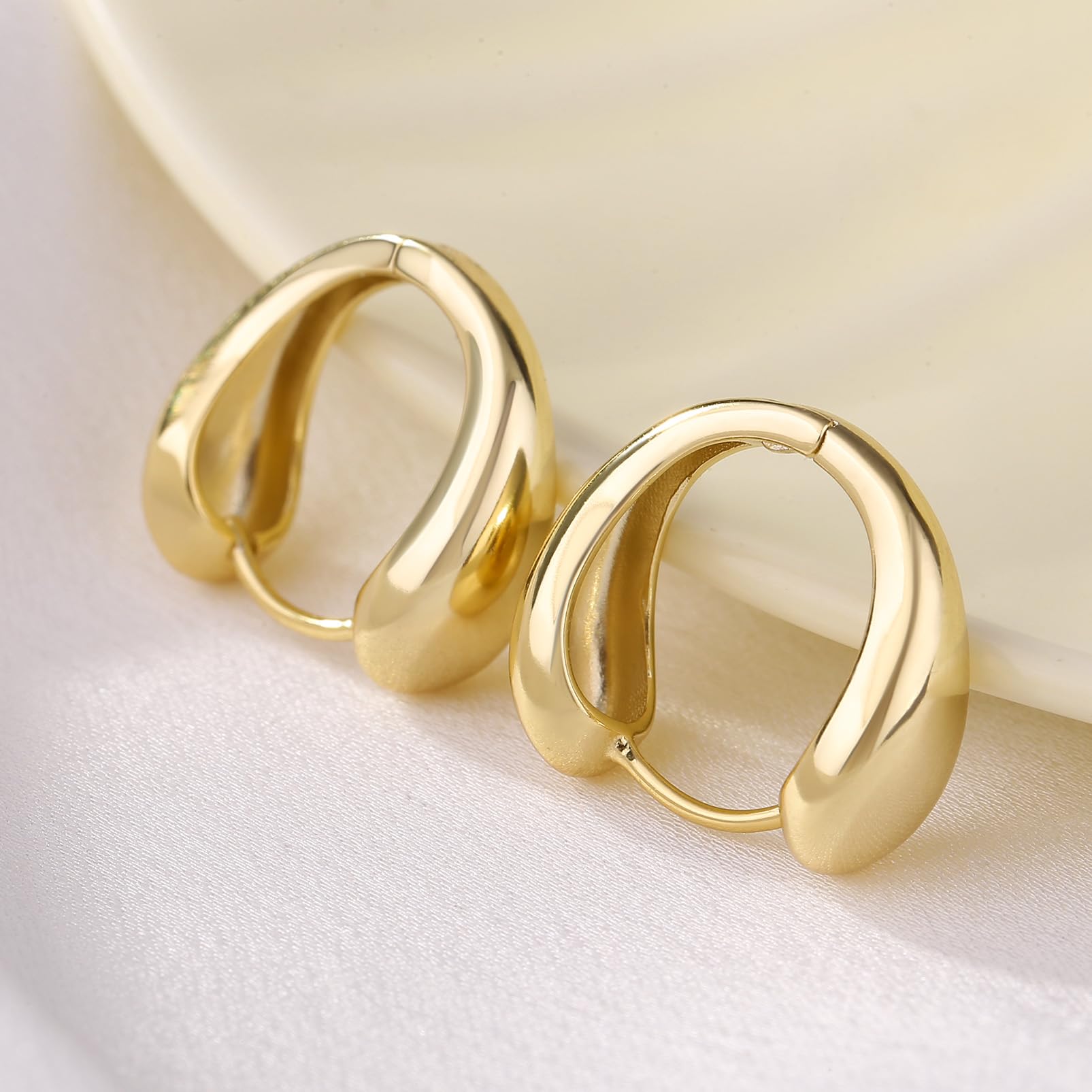 ToHeart 14k Gold Hoop Earrings for Womens Hoop Earrings Gold Plated - Image 4