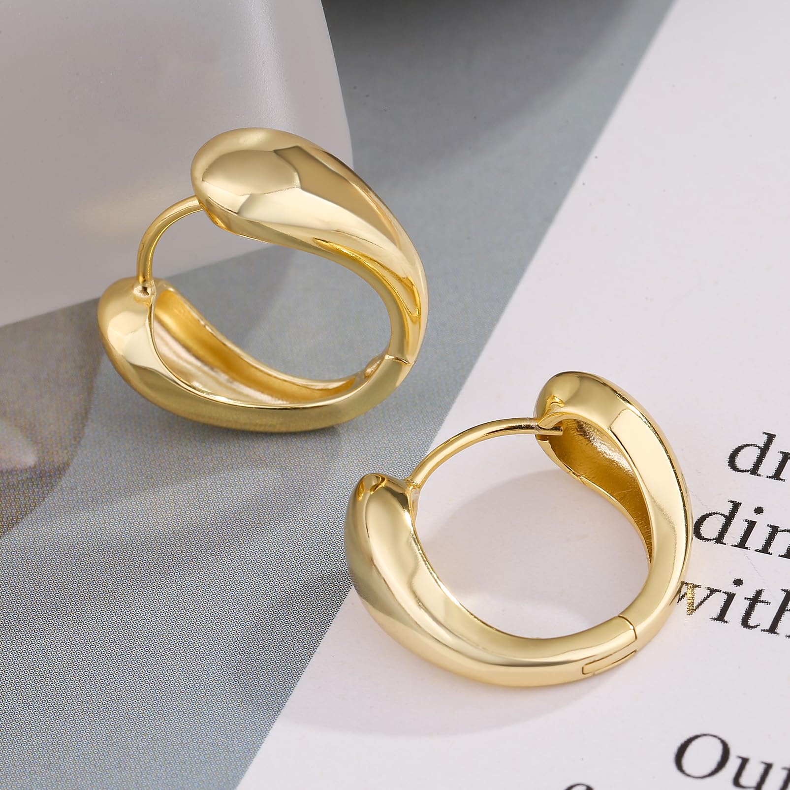 ToHeart 14k Gold Hoop Earrings for Womens Hoop Earrings Gold Plated - Image 6