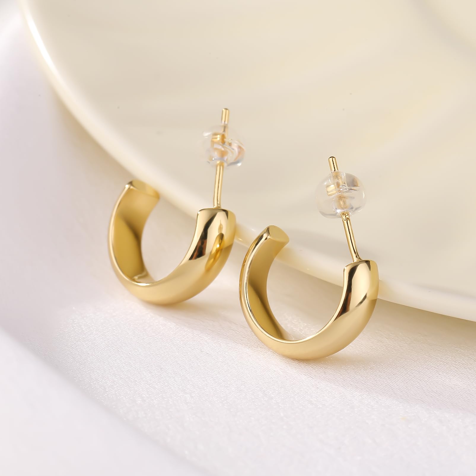 ToHeart 14k Gold Hoop Earrings for Womens Hoop Earrings Gold Plated - Image 4