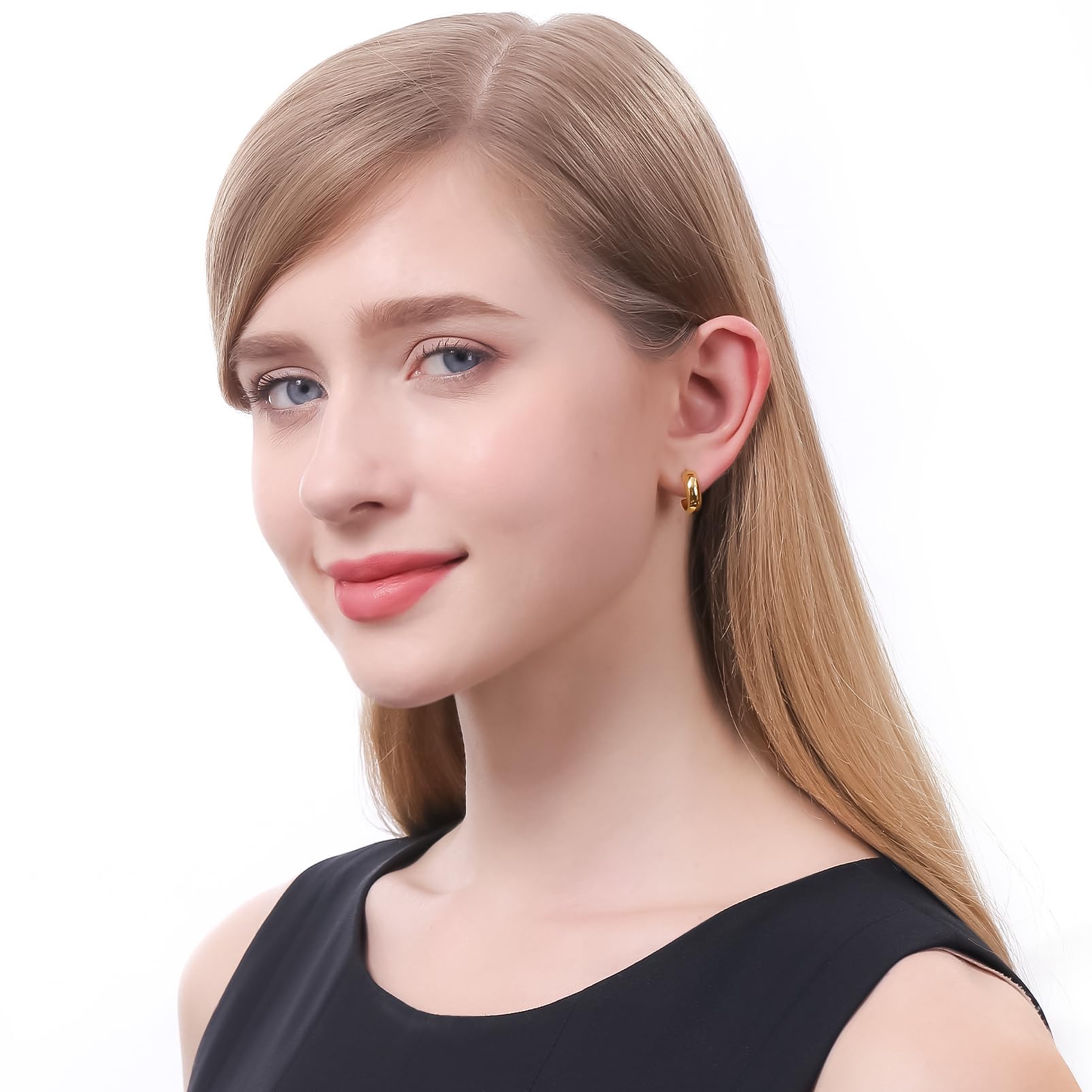 ToHeart 14k Gold Hoop Earrings for Womens Hoop Earrings Gold Plated - Image 5