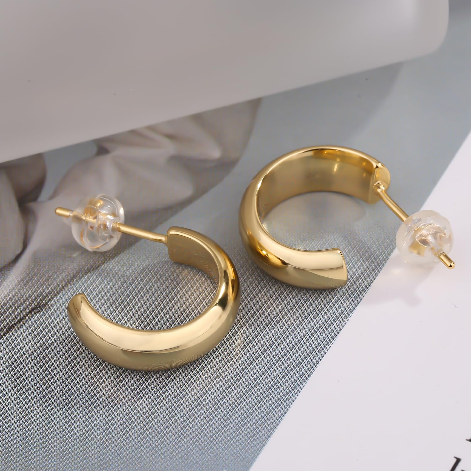 ToHeart 14k Gold Hoop Earrings for Womens Hoop Earrings Gold Plated - Image 6