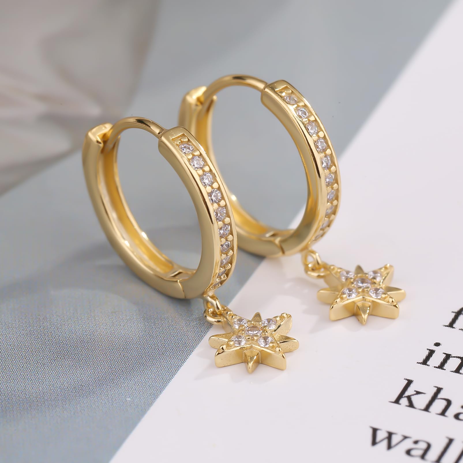 ToHeart Gold Dangle Earrings for Women Sun Hoop Earrings For Women Small Gold Hoop Earrings - Image 6