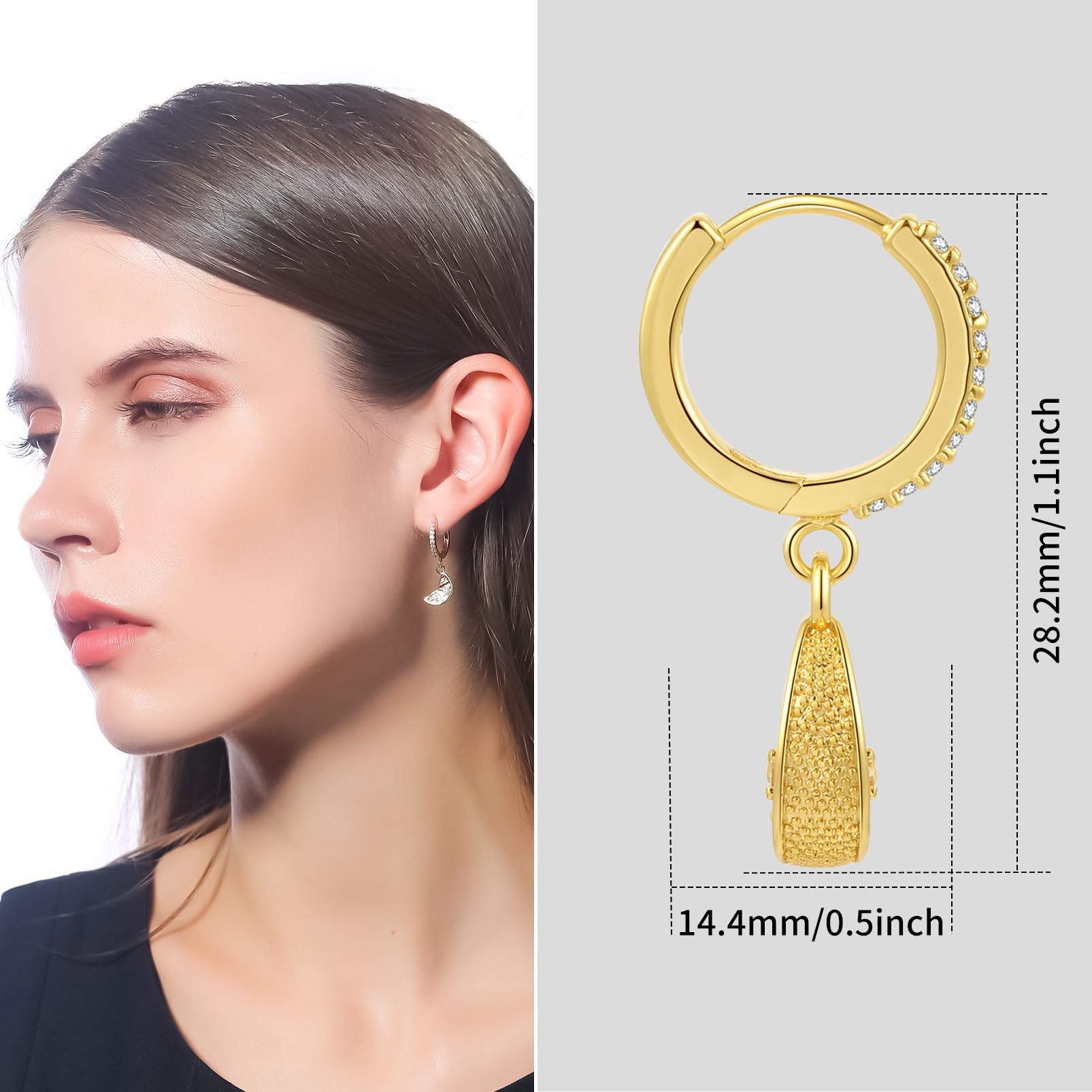 ToHeart Gold Dangle Earrings for Women Sun Hoop Earrings For Women Small Gold Hoop Earrings - Image 3