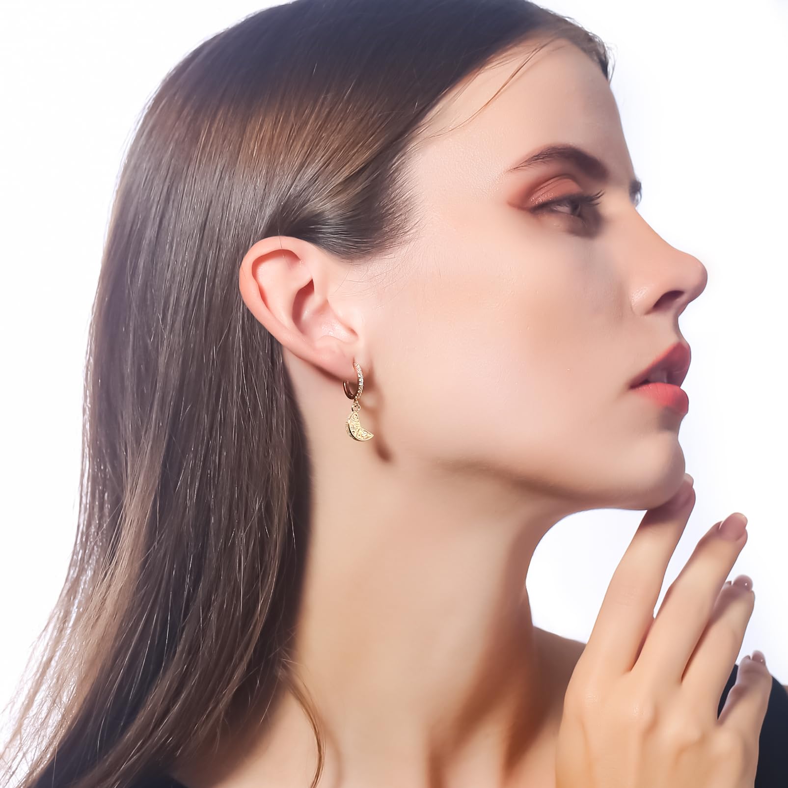 ToHeart Gold Dangle Earrings for Women Sun Hoop Earrings For Women Small Gold Hoop Earrings - Image 4