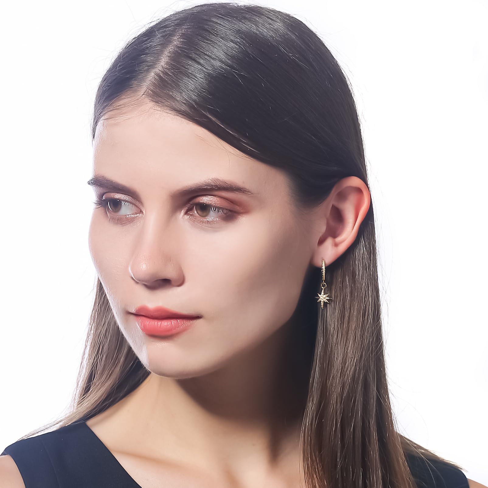 ToHeart Gold Dangle Earrings for Women Sun Hoop Earrings For Women Small Gold Hoop Earrings - Image 4