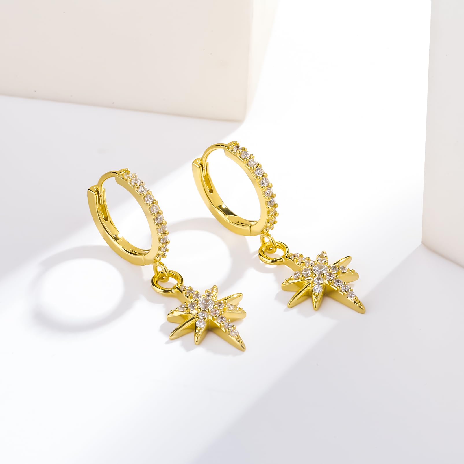 ToHeart Gold Dangle Earrings for Women Sun Hoop Earrings For Women Small Gold Hoop Earrings - Image 6