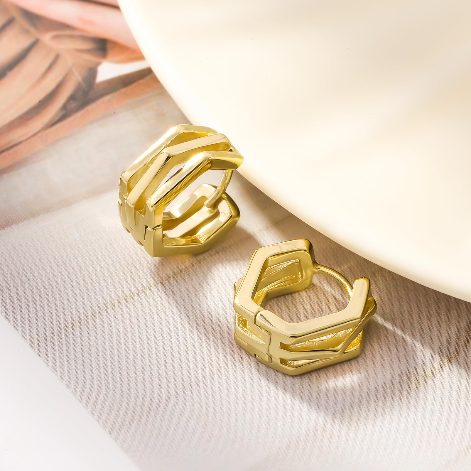 ToHeart Gold Huggies Earrings for Women Small Gold Hoop Earrings - Image 5